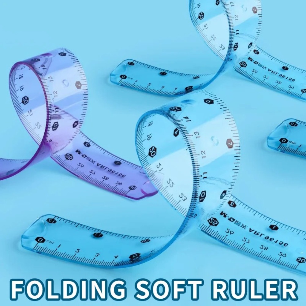 Ruler Set Transparent - 1/3 szt. Przezroczysta miękka linijka, elastyczna,