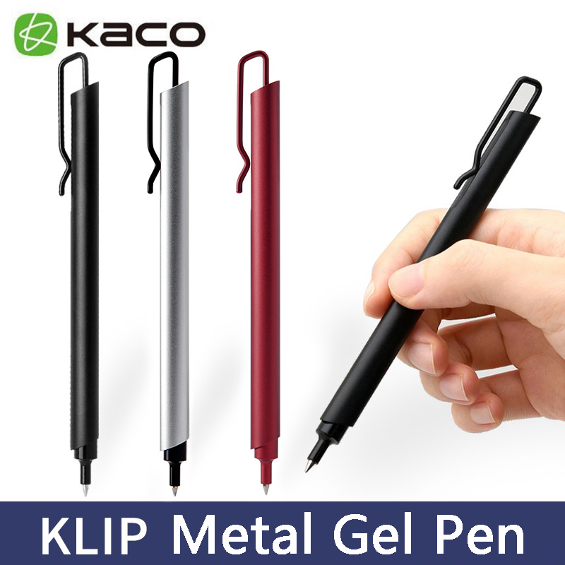 Stationery Supply Business - Metalowy długopis żelowy Kaco 0.5MM czarny