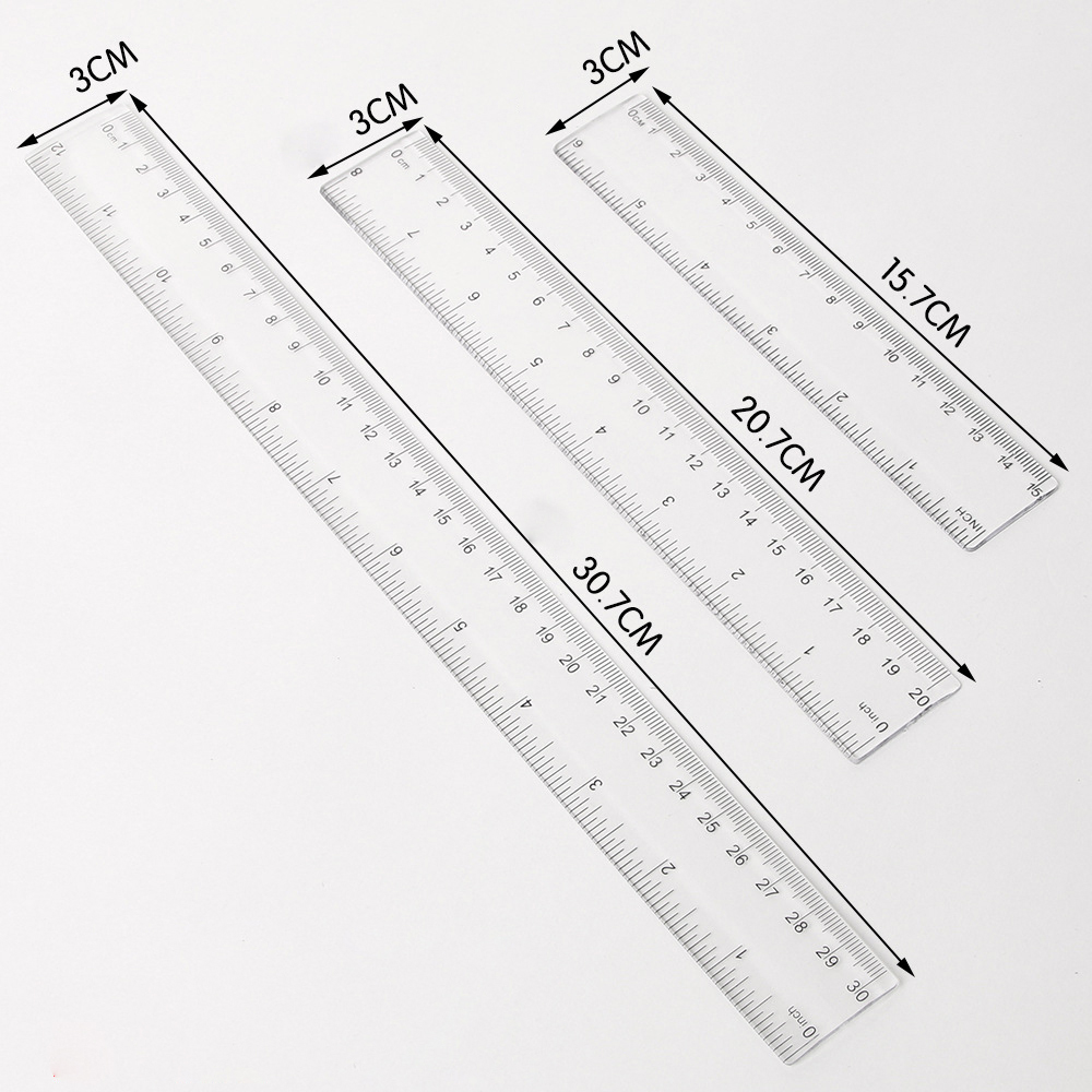 Linijka prosta 6/8/12 cali 1 s – Ruler Set Transparent recenzja i cena