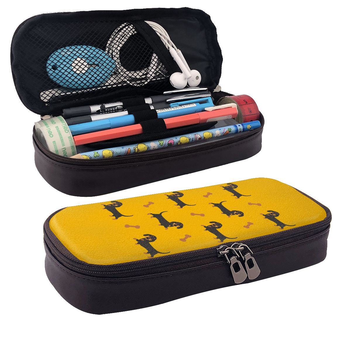 Czarno-brązowy piórnik ze skór – Tan Stationery & Office Supply recenzja i cena