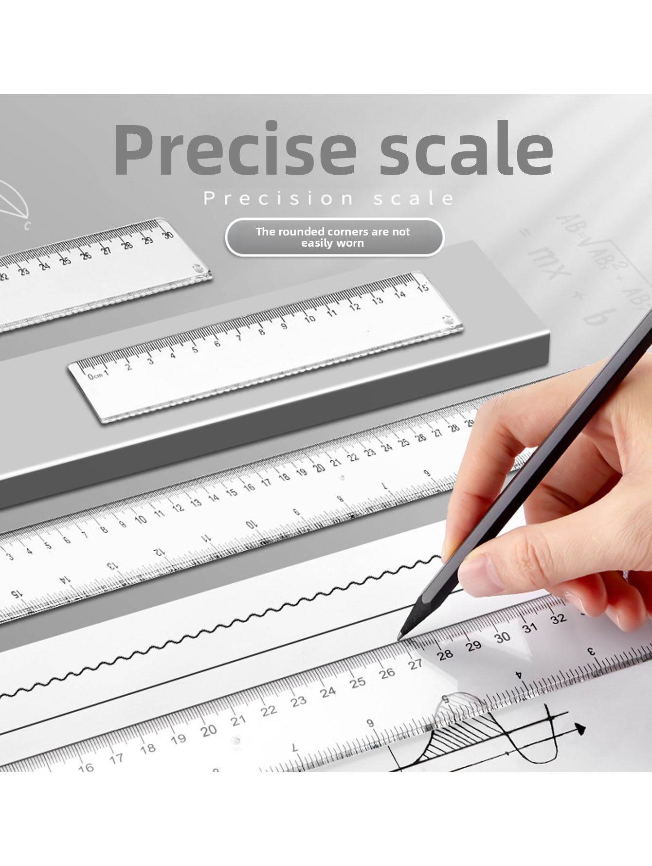 Przezroczysta plastikowa linij – Ruler Set Transparent recenzja i cena