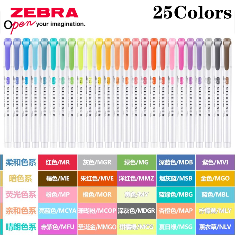 25 Kolorów Japońskie Zakreślac – Zebra Pen Mildliner recenzja i cena