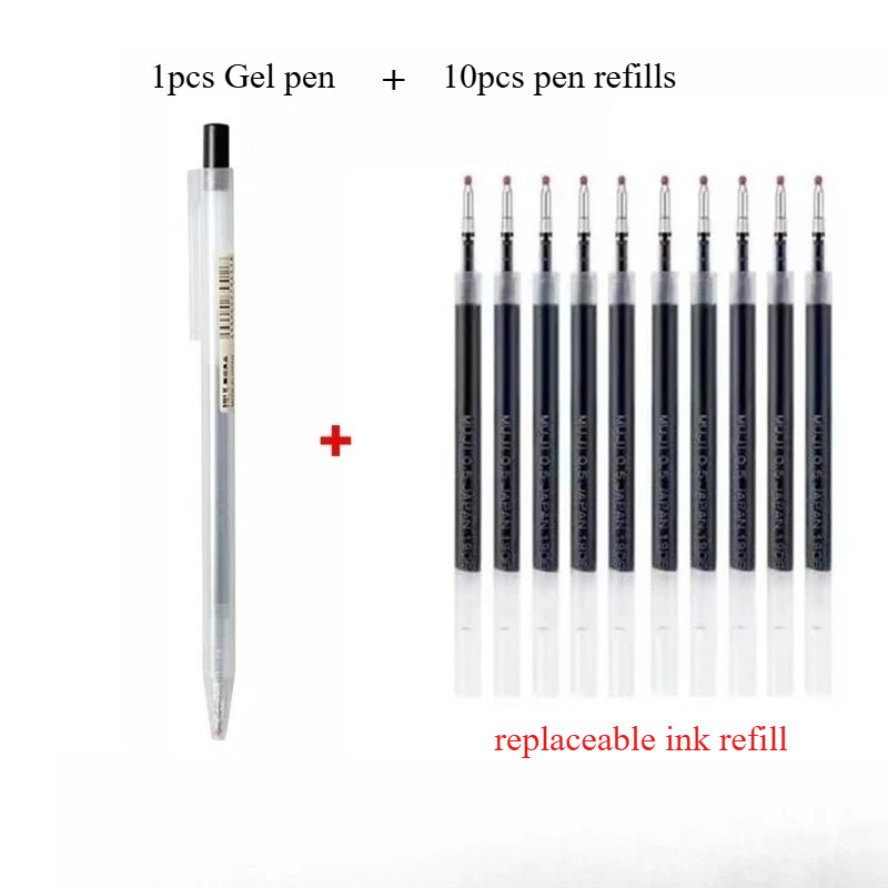 10 szt. wkładów do długopisów  – Muji Stationery Gel Pen recenzja i cena