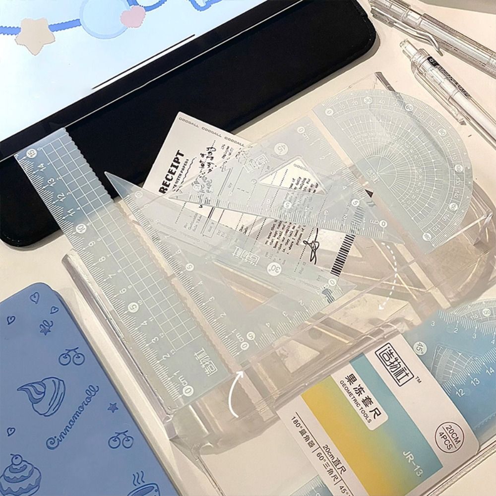 4 sztuk/zestaw wielofunkcyjny  – Ruler Set Transparent recenzja i cena