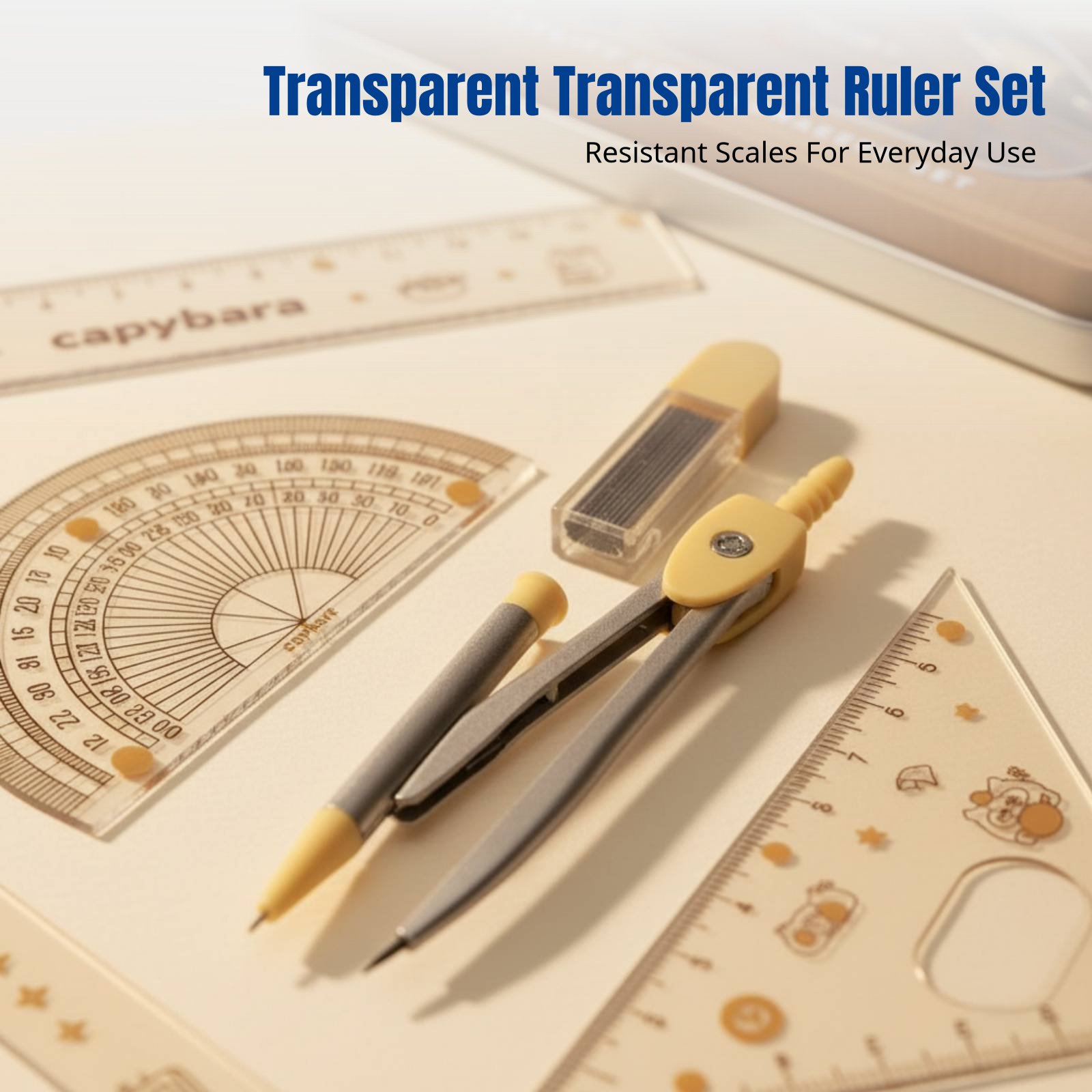 Zestaw linijek dla uczniów, mo – Ruler Set Transparent recenzja i cena